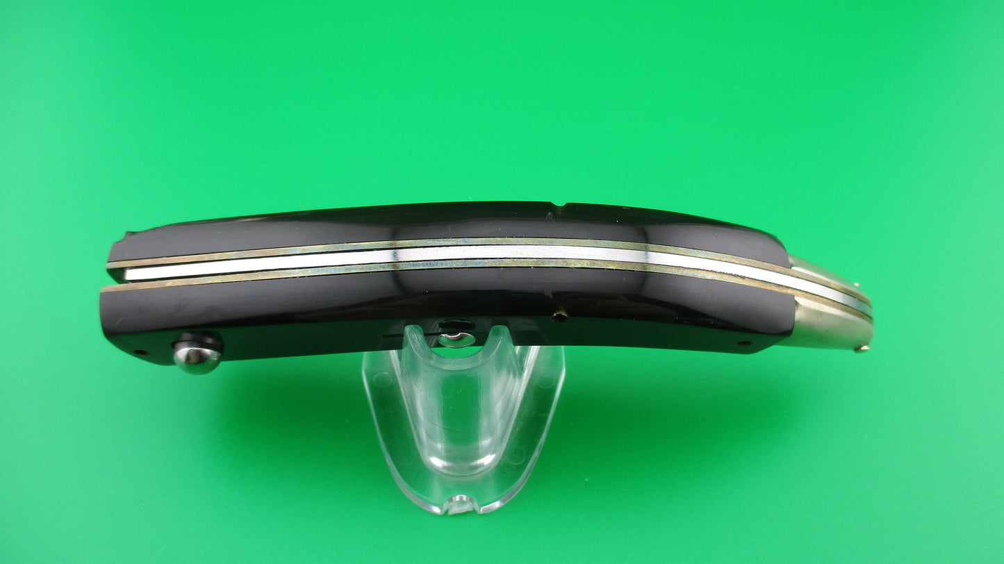 AKC 22cm Italian CATALANA Black vintage curved automatic knife