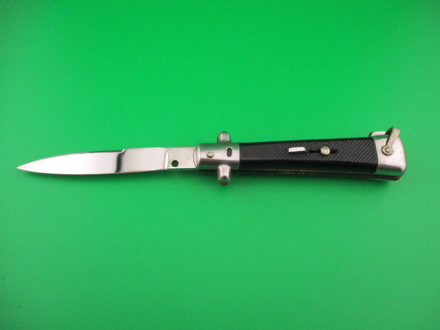 Unstamped BARGEON 22cm French Vintage black cross guard automatic knife