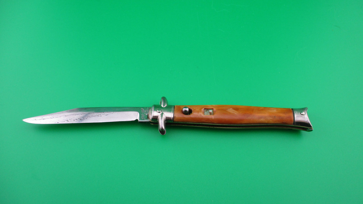 z Colonial SHUR-SNAP Early Gen 3 Bowtie Caramel swirl vintage automatic knife