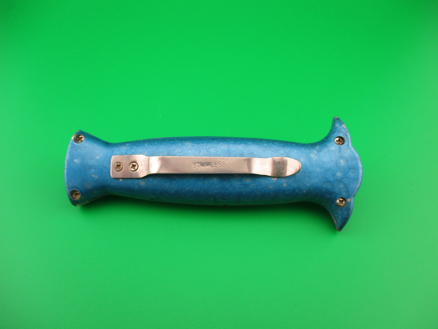 STAINLESS STEEL 19cm Blue Asian OTF DA Dagger blade automatic knife