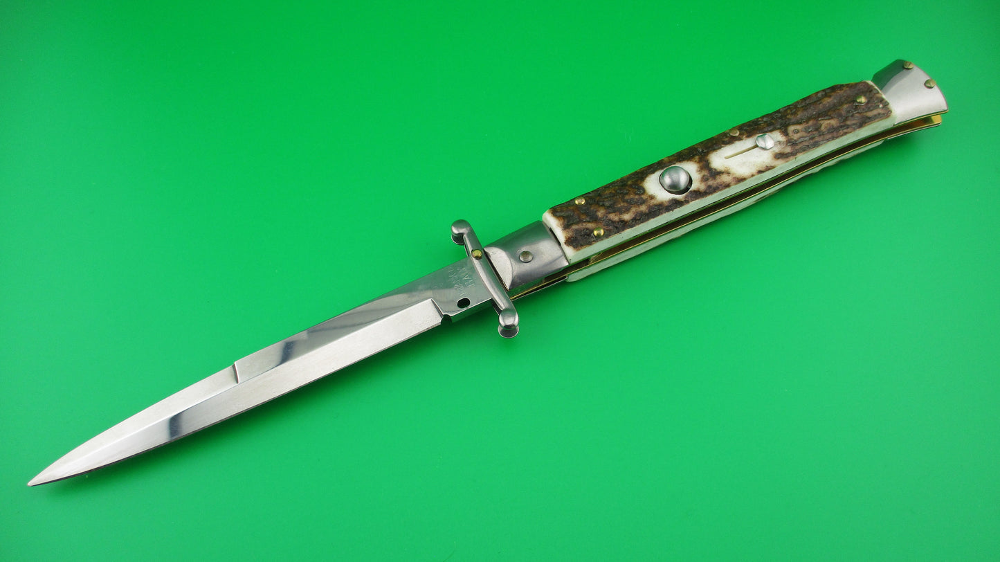 FRANK B ITALY D.M. Dolphin 28cm Italian Swing guard Stag automatic knife