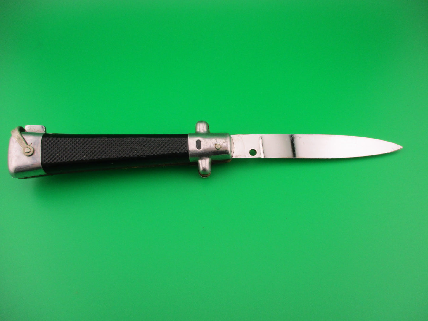 Unstamped BARGEON 22cm French Vintage black cross guard automatic knife