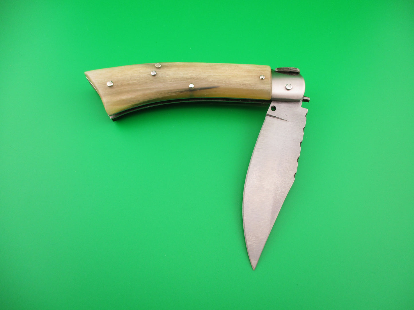 z A. CONTINI 24cm Italian Hand Made Custom Ram's horn automatic knife NIB