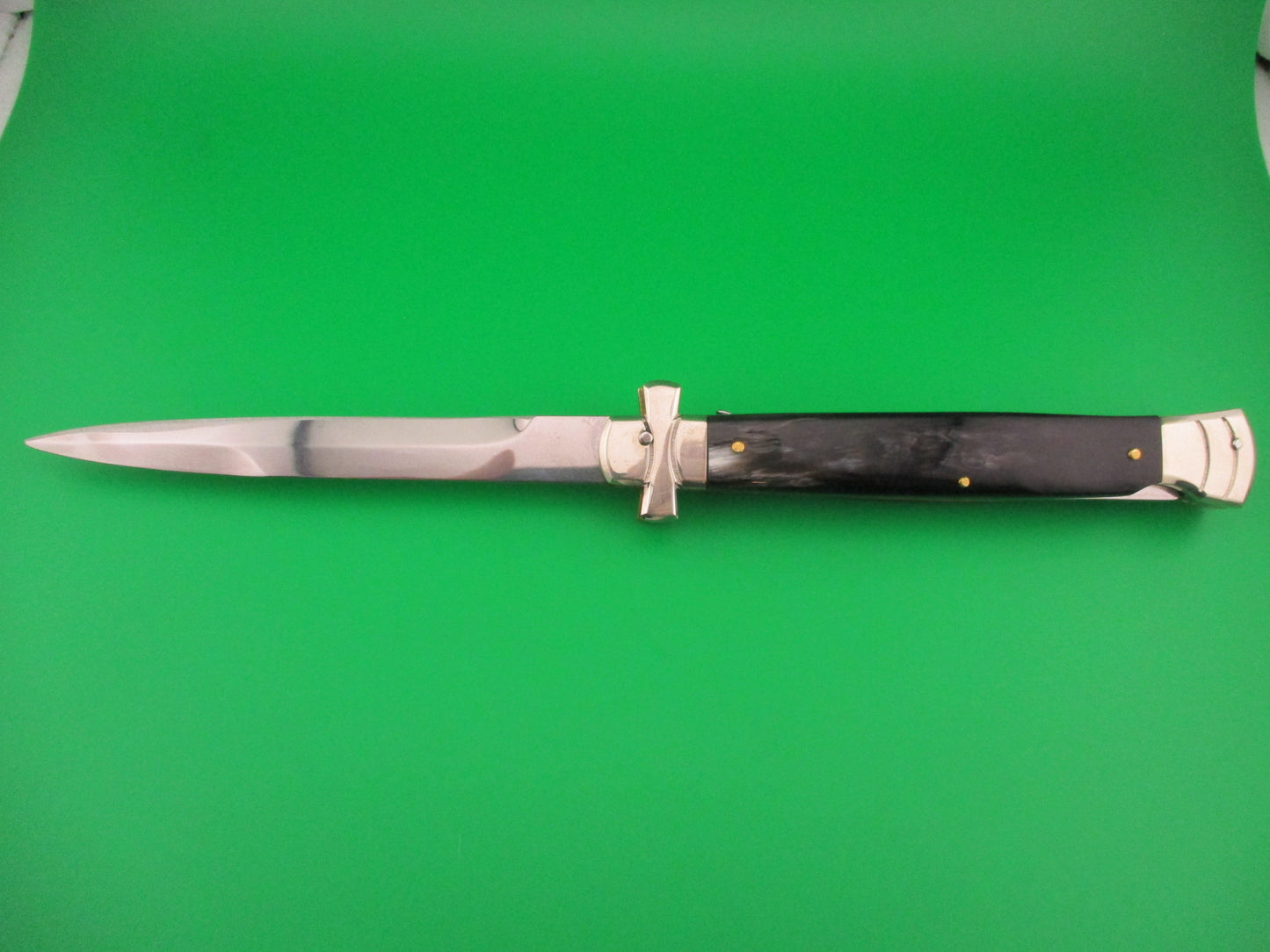 AGA CAMPOLIN 28cm Italian Maltese crossguard horn automatic knife