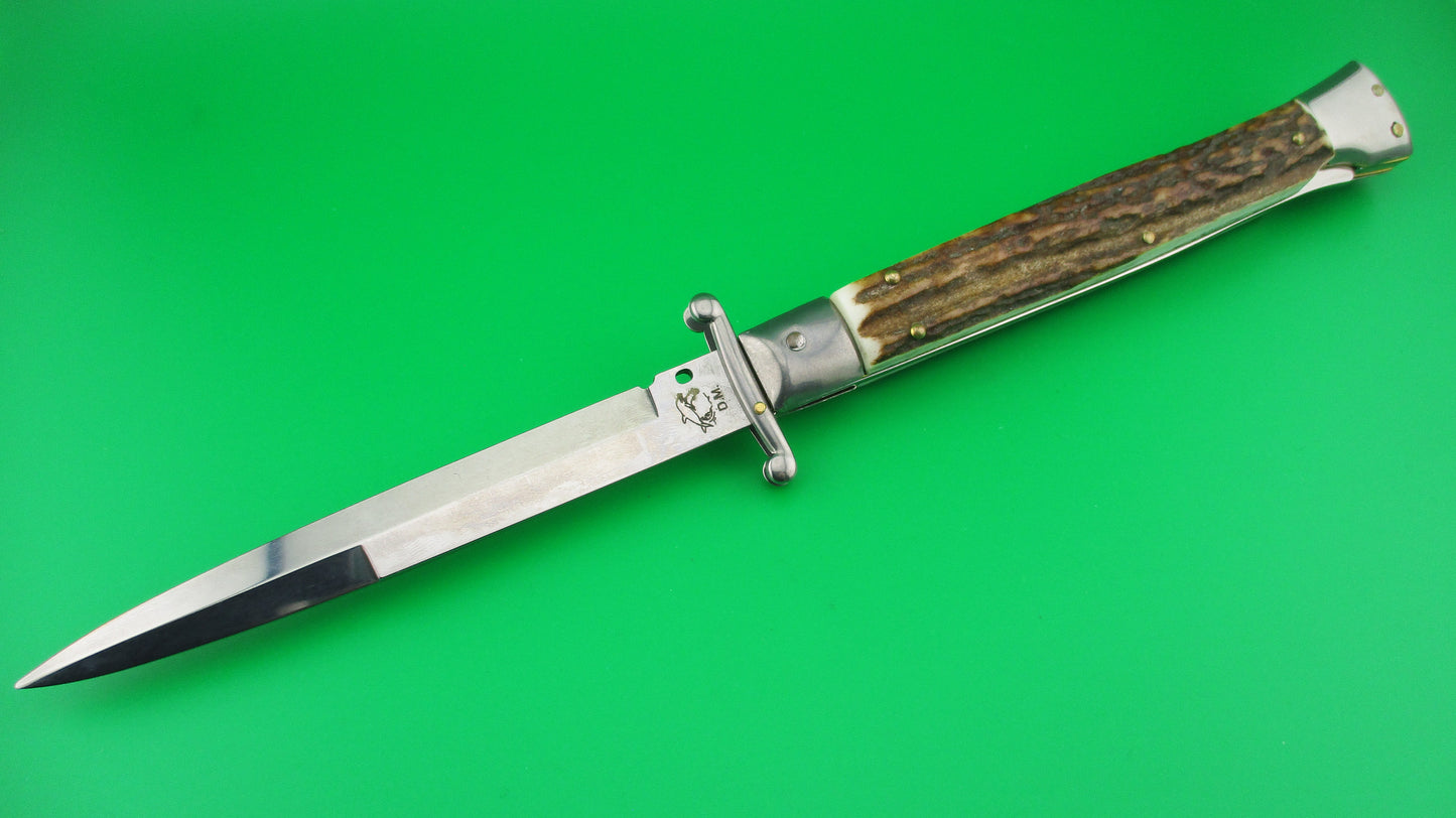 FRANK B ITALY D.M. Dolphin 28cm Italian Swing guard Stag automatic knife