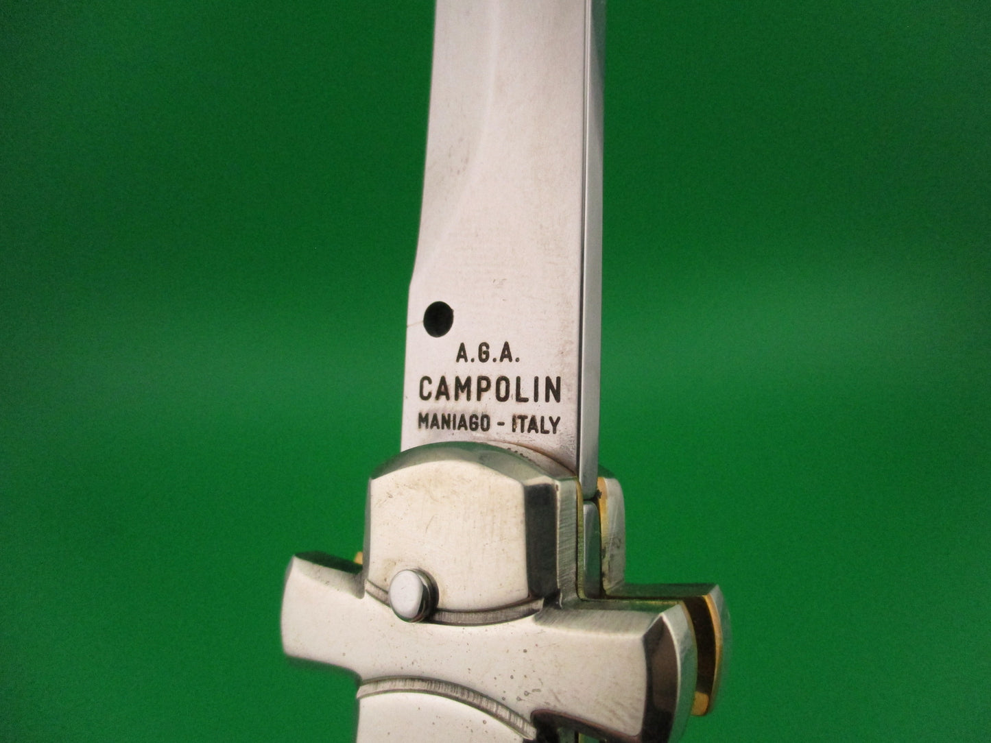 AGA CAMPOLIN 28cm Italian Maltese crossguard horn automatic knife