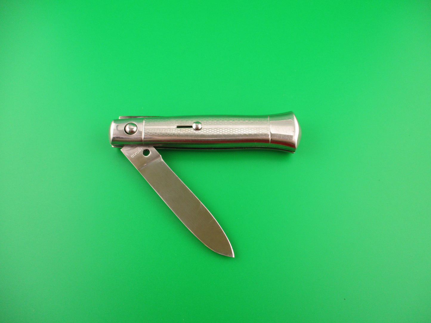 INOXID 20cm Italian All Metal Bolster Button Vintage automatic knife