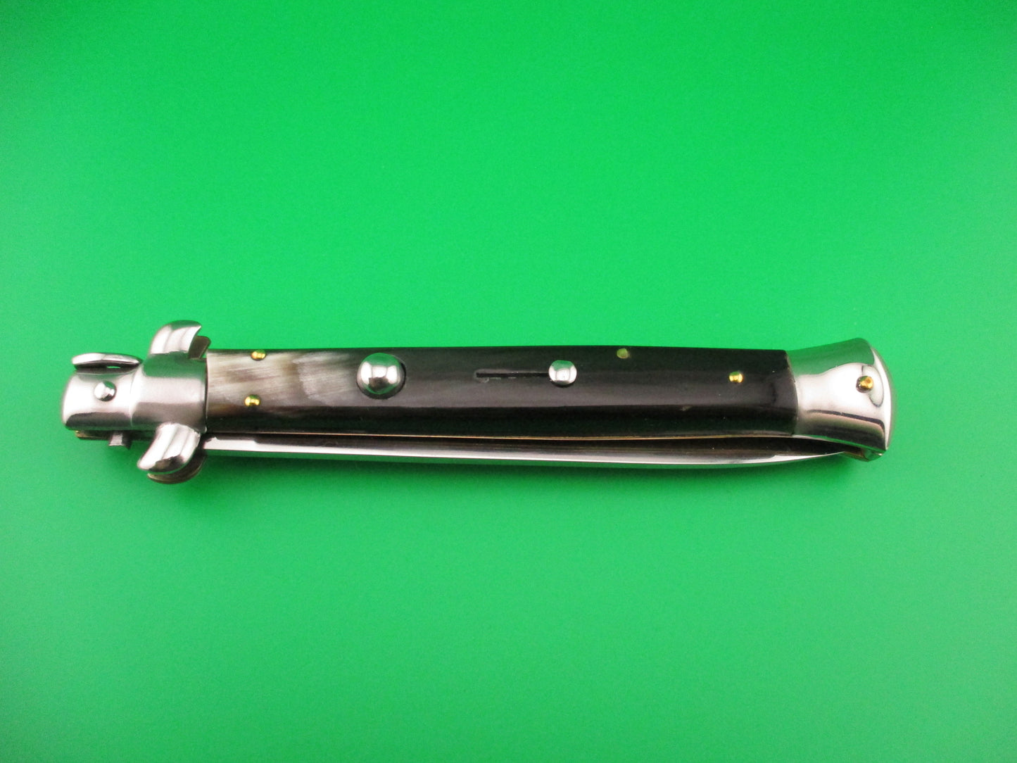 VIRGINIA INOX 28cm Italian Stiletto Swivel bolster horn vintage automatic knife