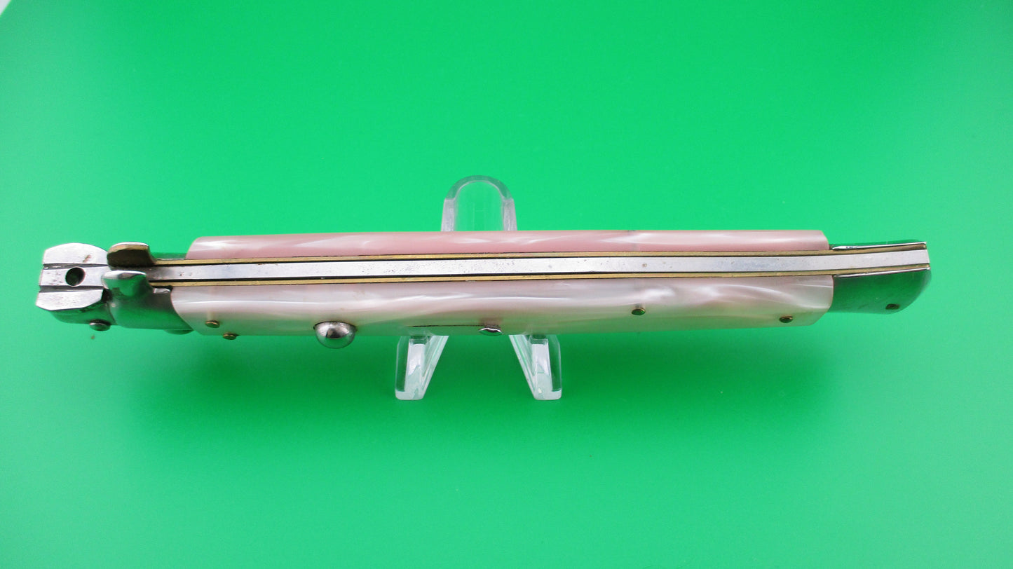 z INOX AB STILETTO ITALY 33cm Italian Stiletto Dagger Pink Pearl switchblade