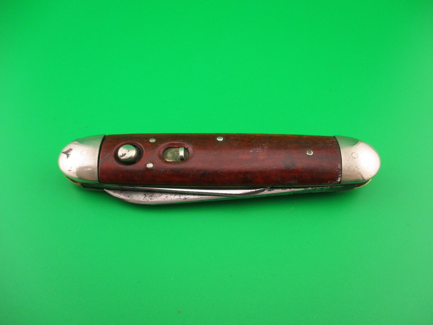 Early SCHRADE CUT CO Large 3 3/4" double switchblade Cocobolo w Full Bolsters