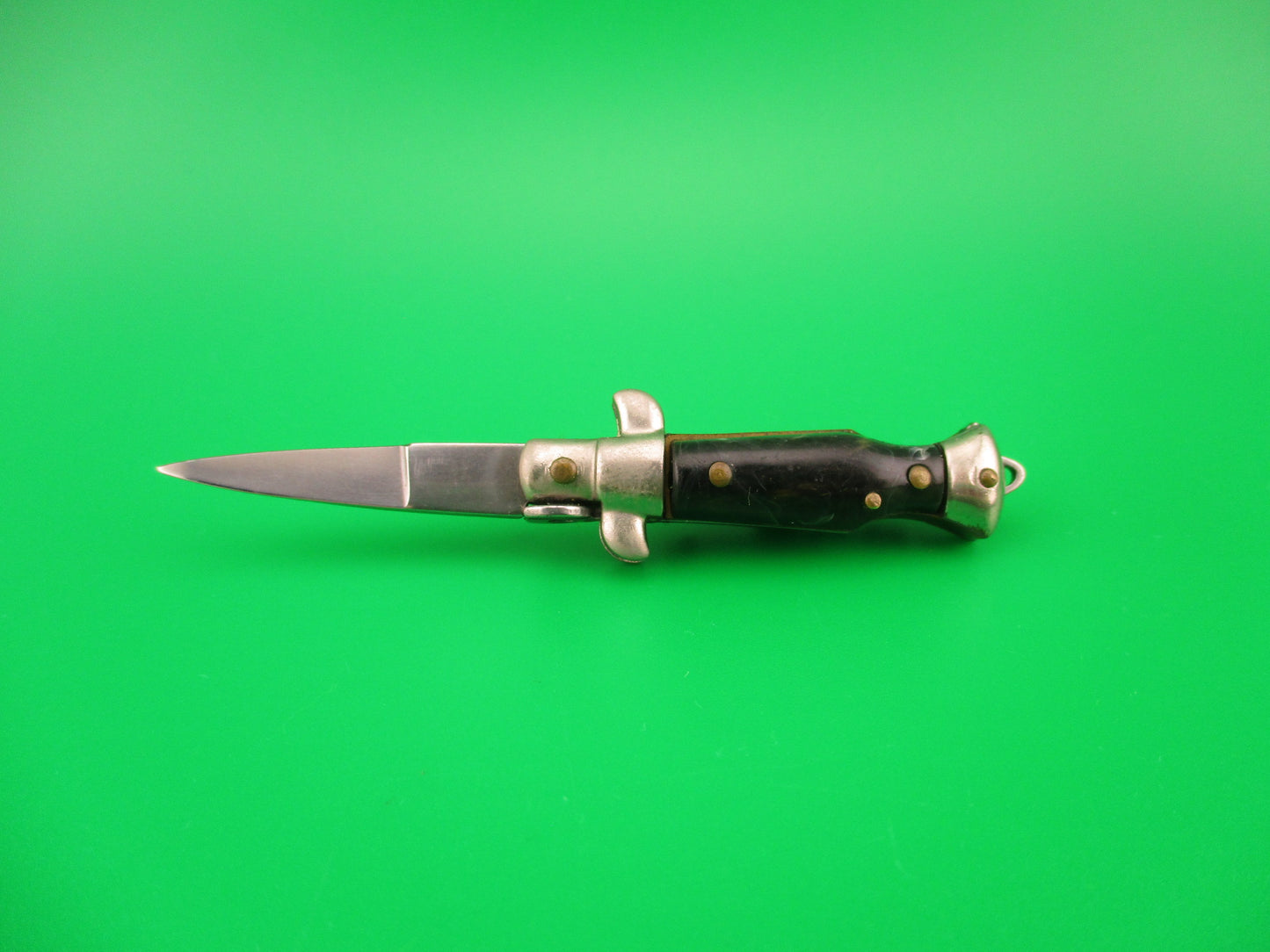 INOX 7cm Italian Mini Picklock Coffee & Cream 4 pin vintage automatic knife