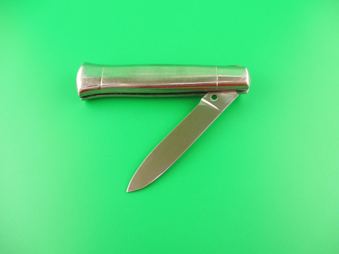 INOXID 20cm Italian All Metal Bolster Button Vintage automatic knife