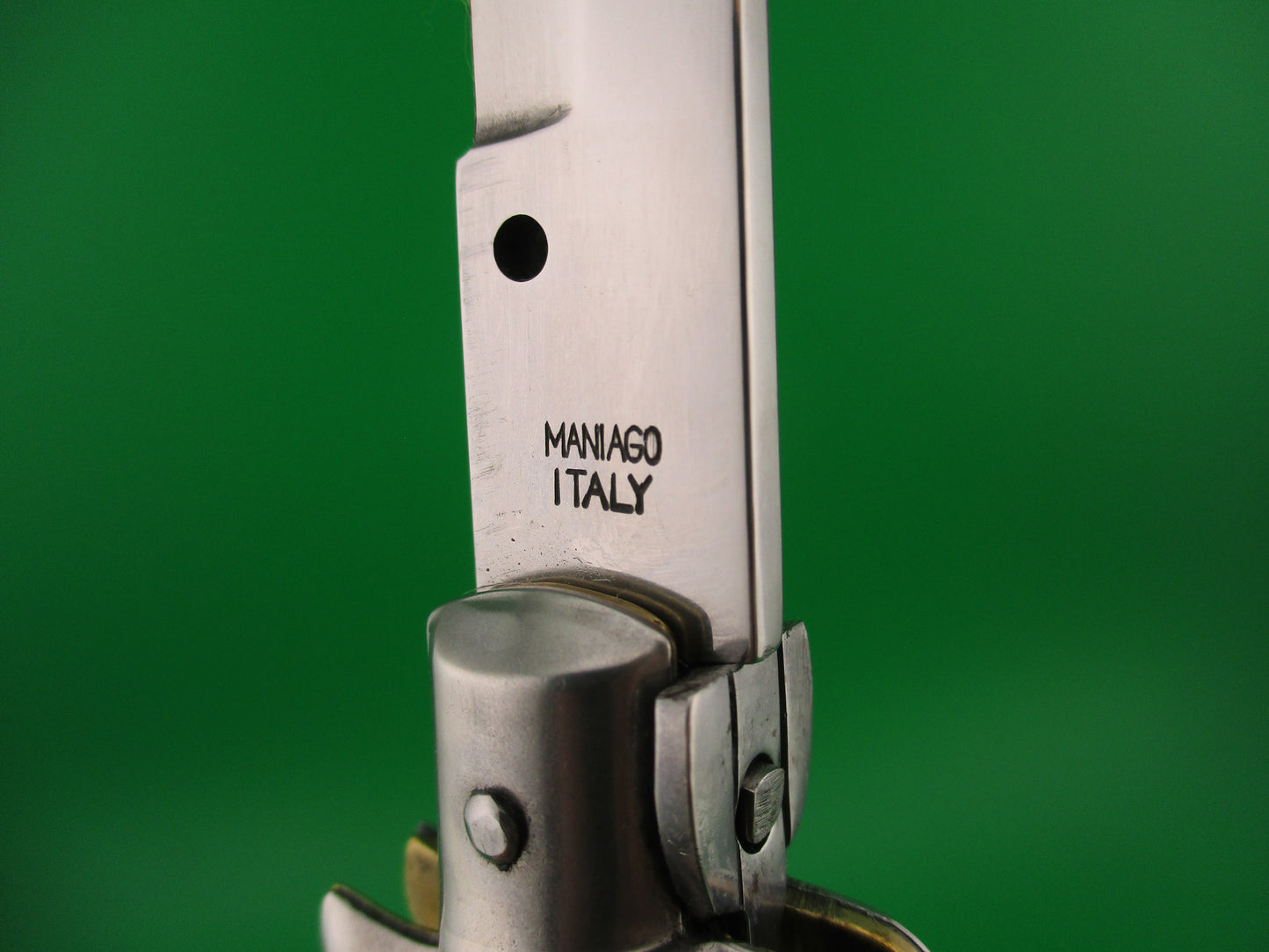 MANIAGO ITALY 33cm Italian Stiletto Stag swivel bolster automatic knife