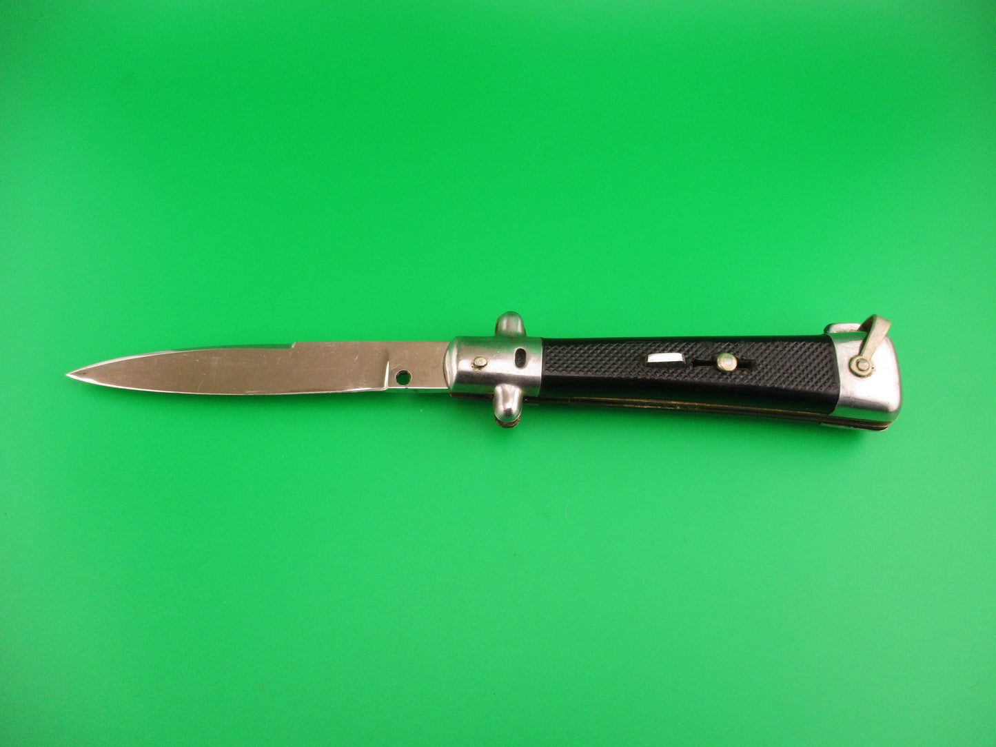 Unstamped BARGEON 22cm French Vintage black cross guard automatic knife