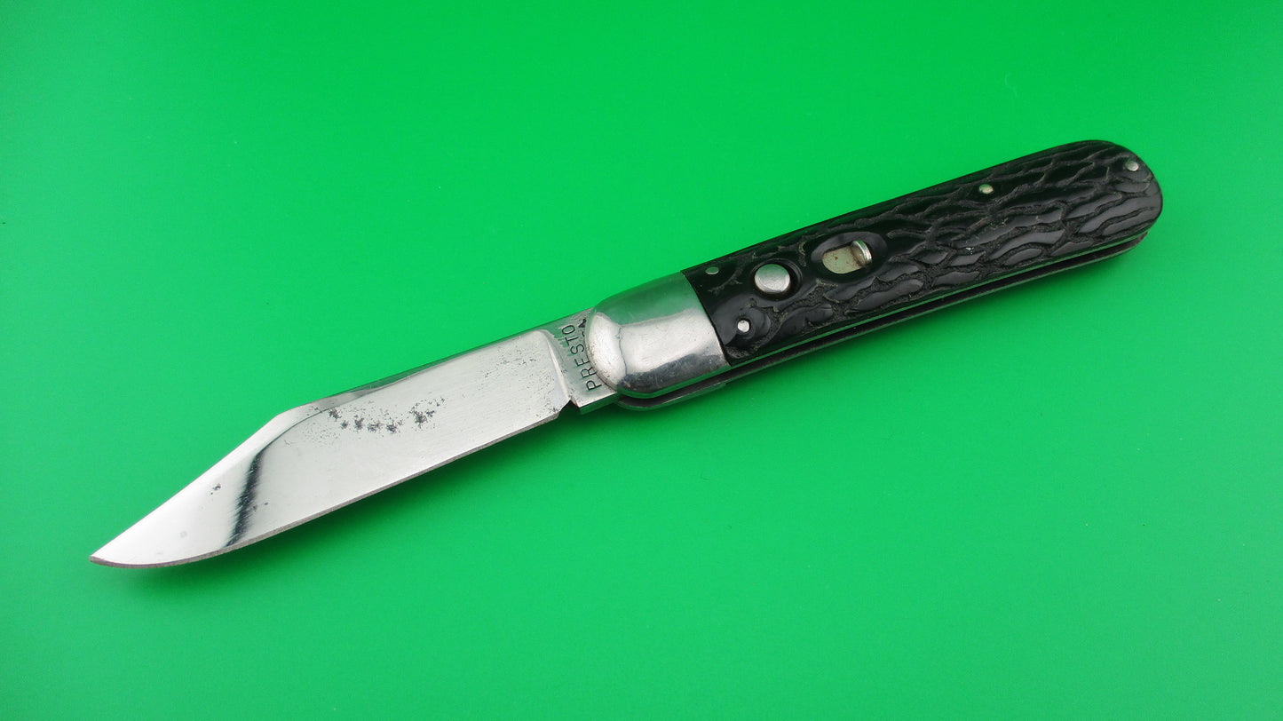 PRESTO Scout Black Wormgroove model 1000 Vintage 1940s automatic knife
