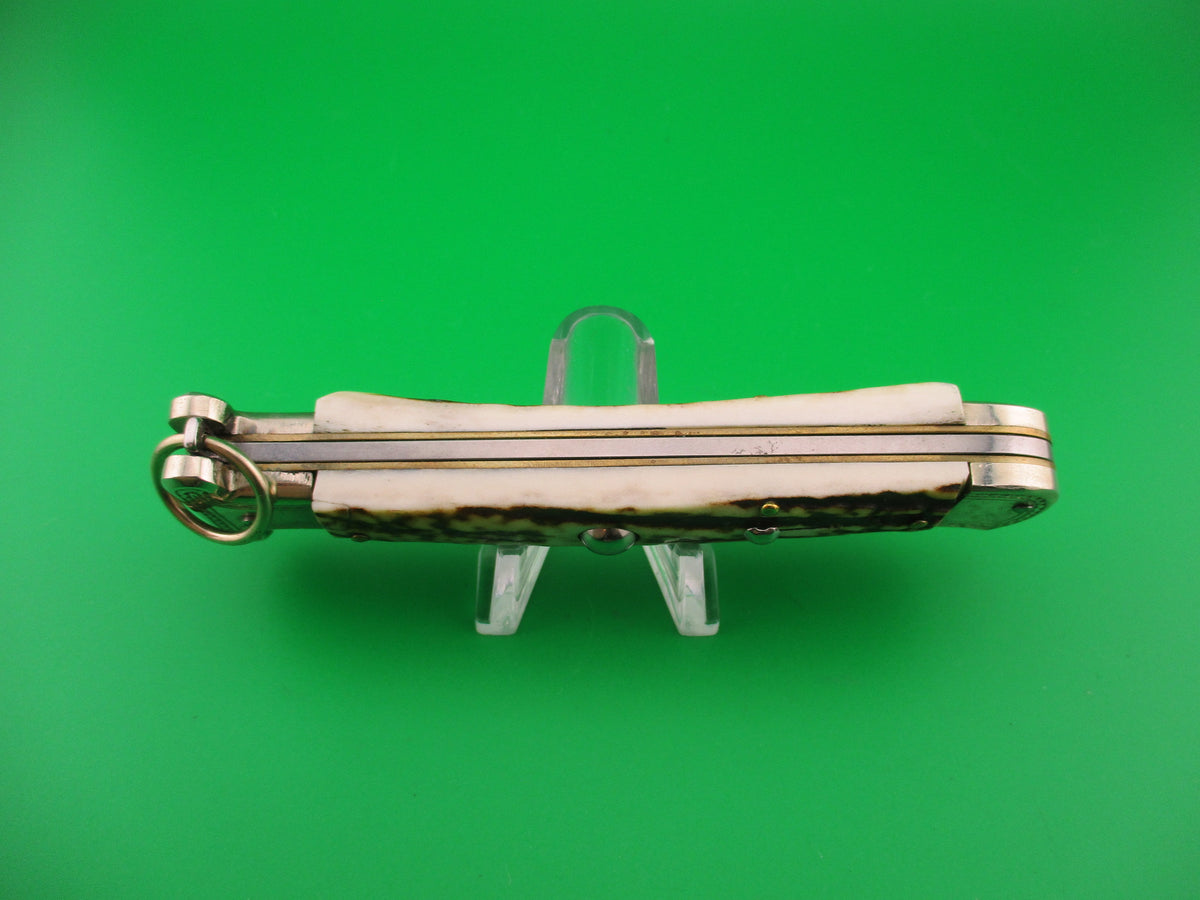 AGA CAMPOLIN Maniago-Italy 2015 22cm Italian Francese Stag Ringpull automatic knife