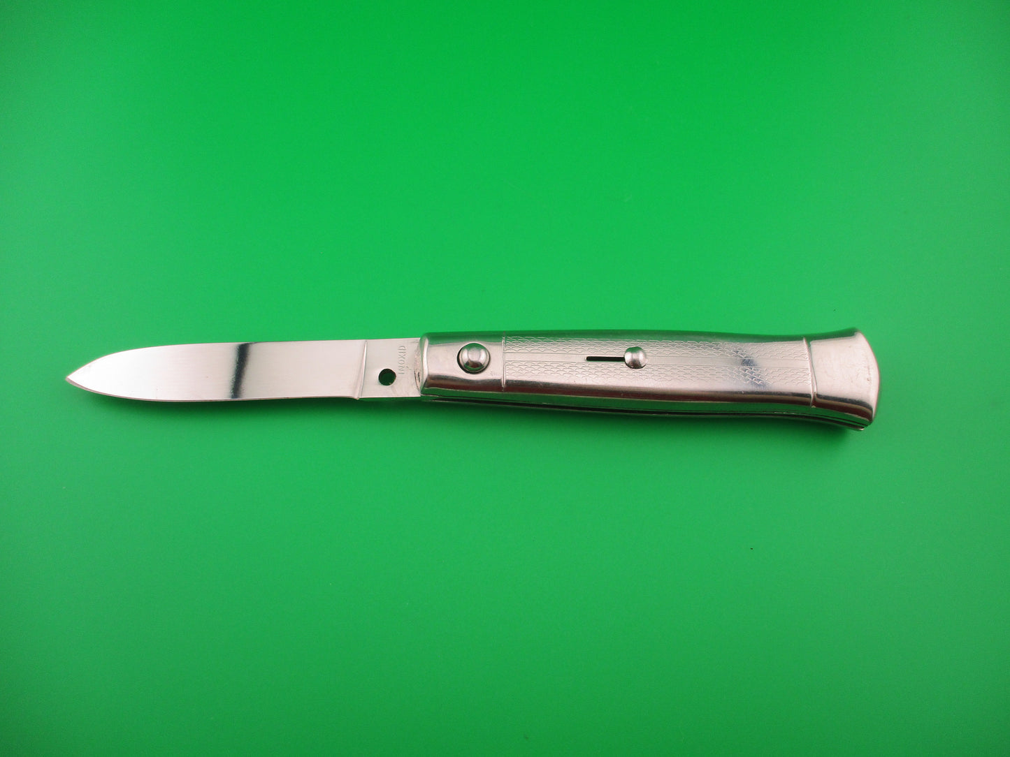 INOXID 20cm Italian All Metal Bolster Button Vintage automatic knife