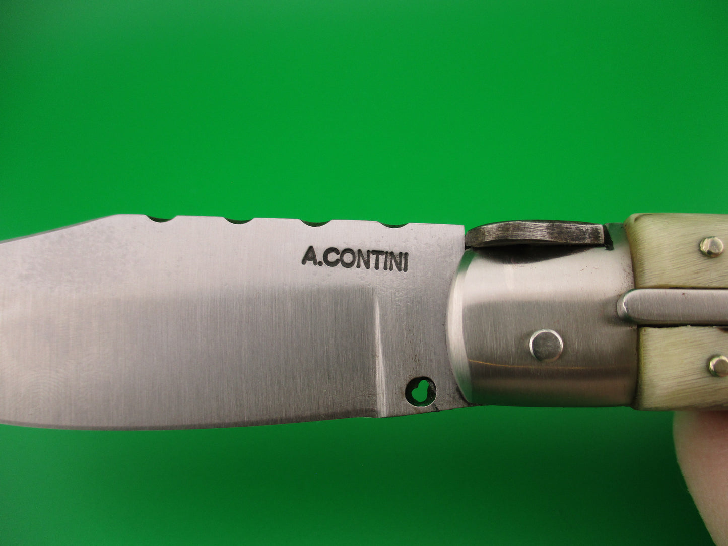 z A. CONTINI 24cm Italian Hand Made Custom Ram's horn automatic knife NIB