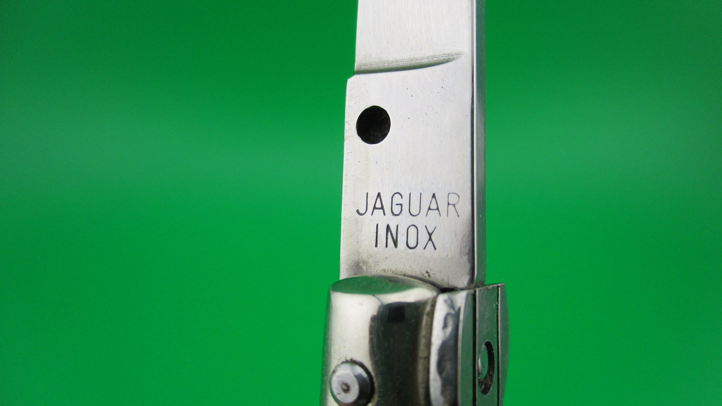 JAGUAR INOX 16cm Italian Stiletto swivel bolster Vintage Black Automatic knife