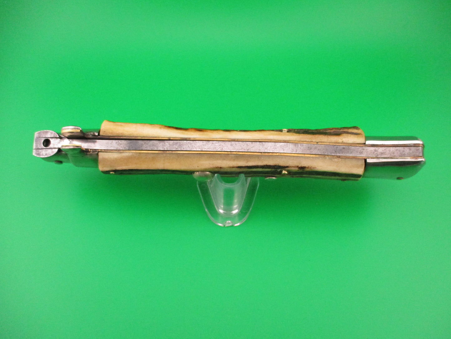 Inox (slant) 38cm Italian Picklock Stag Stiletto Vintage 1960s or 70s automatic knife