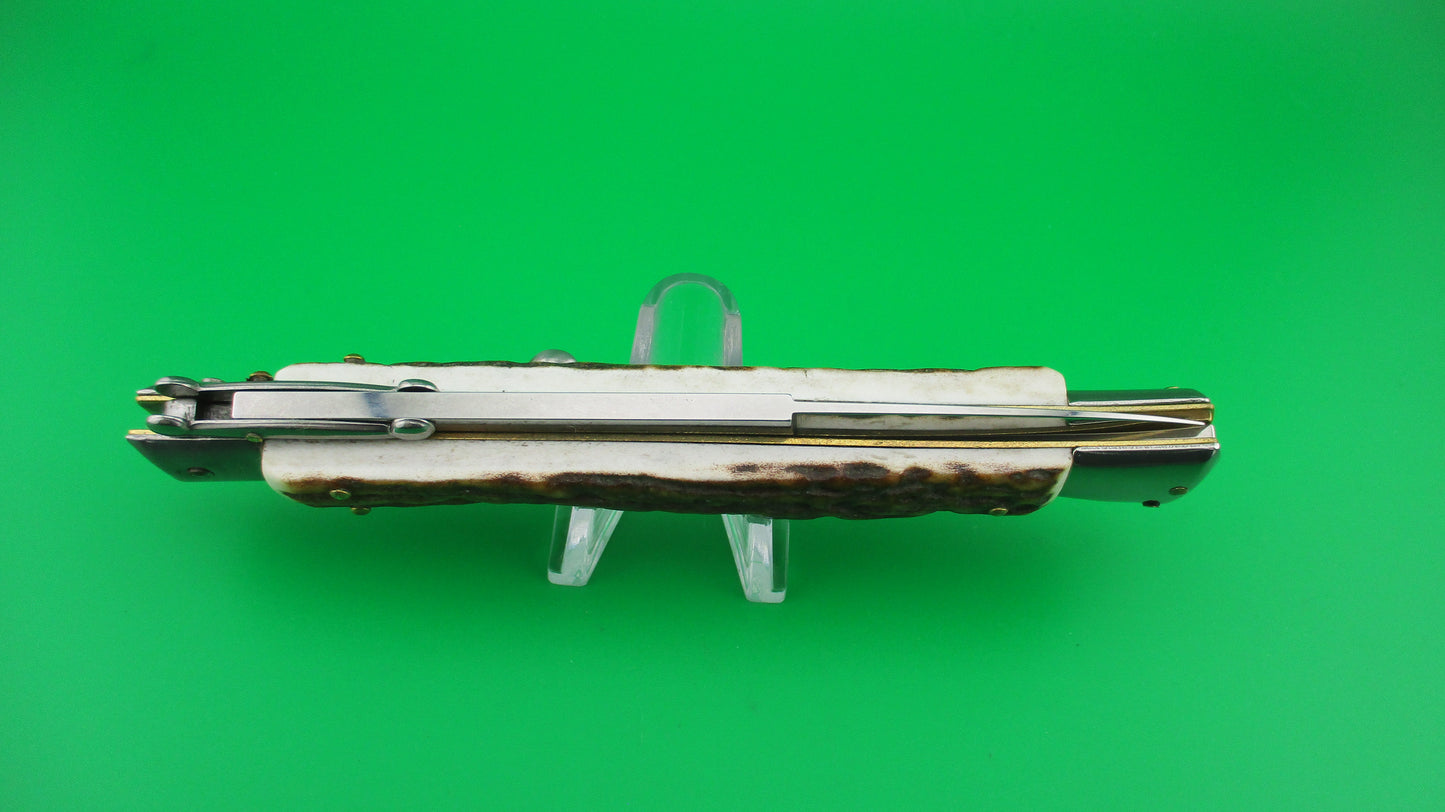 FRANK B ITALY D.M. Dolphin 28cm Italian Swing guard Stag automatic knife