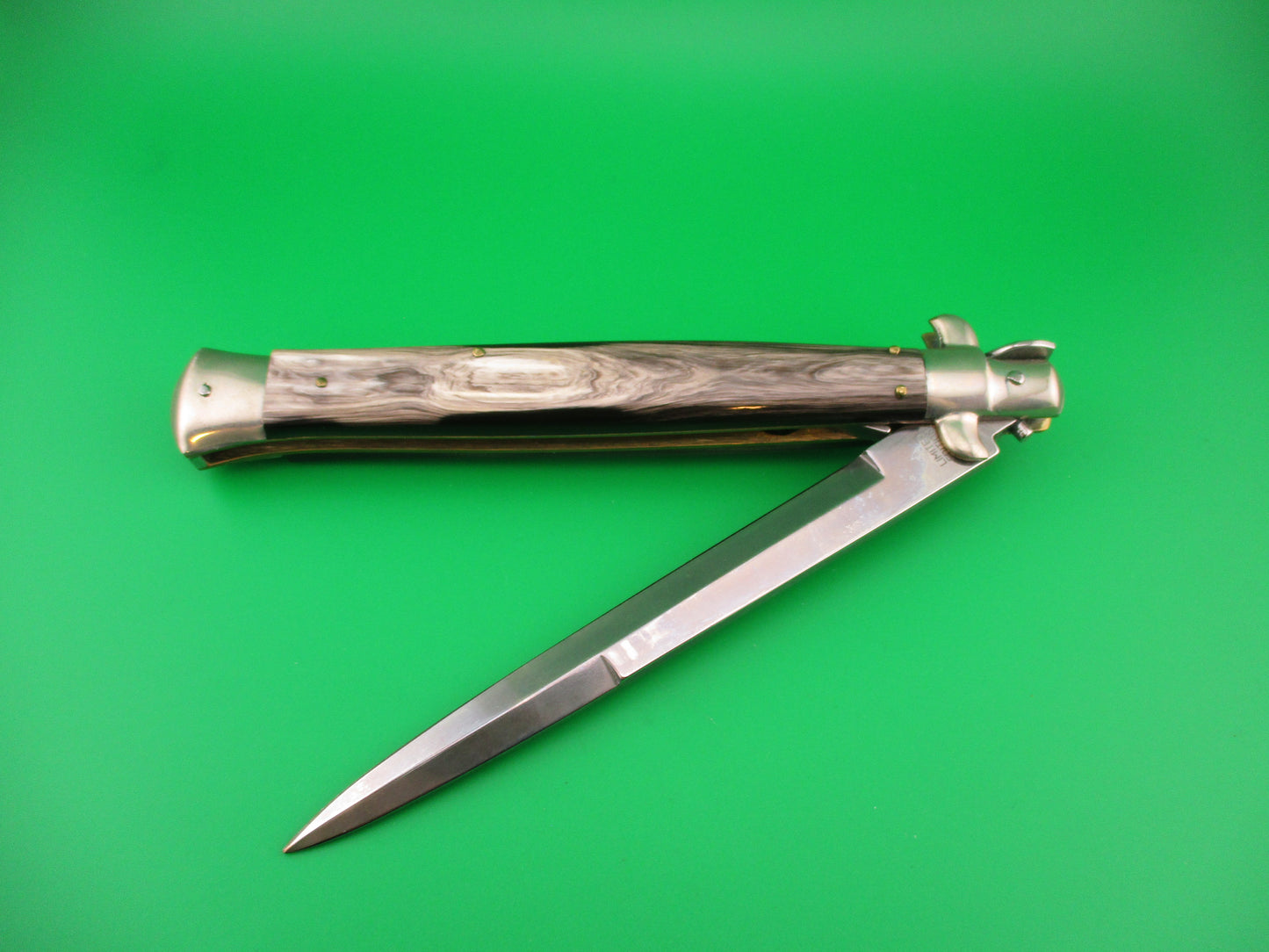 AGA CAMPOLIN MANIAGO ITALY 33cm Italian Picklock Limited Edition Gray horn automatic knife