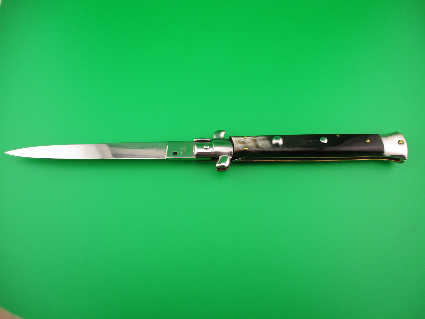 VIRGINIA INOX 28cm Italian Stiletto Swivel bolster horn vintage automatic knife