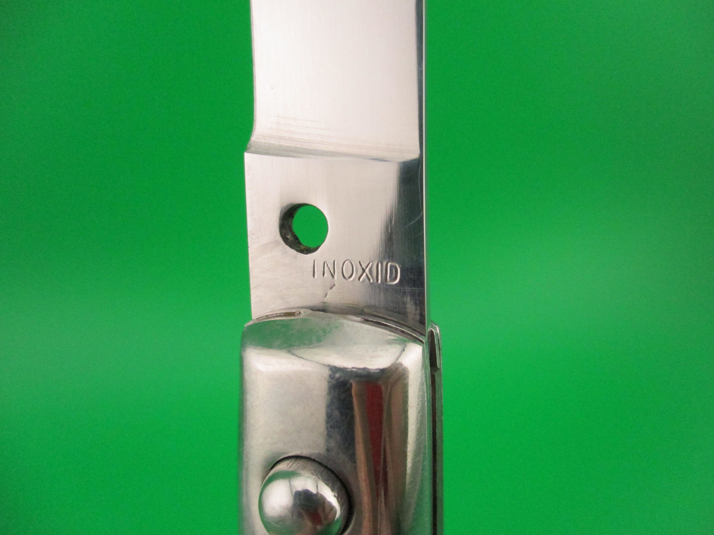 INOXID 20cm Italian All Metal Bolster Button Vintage automatic knife