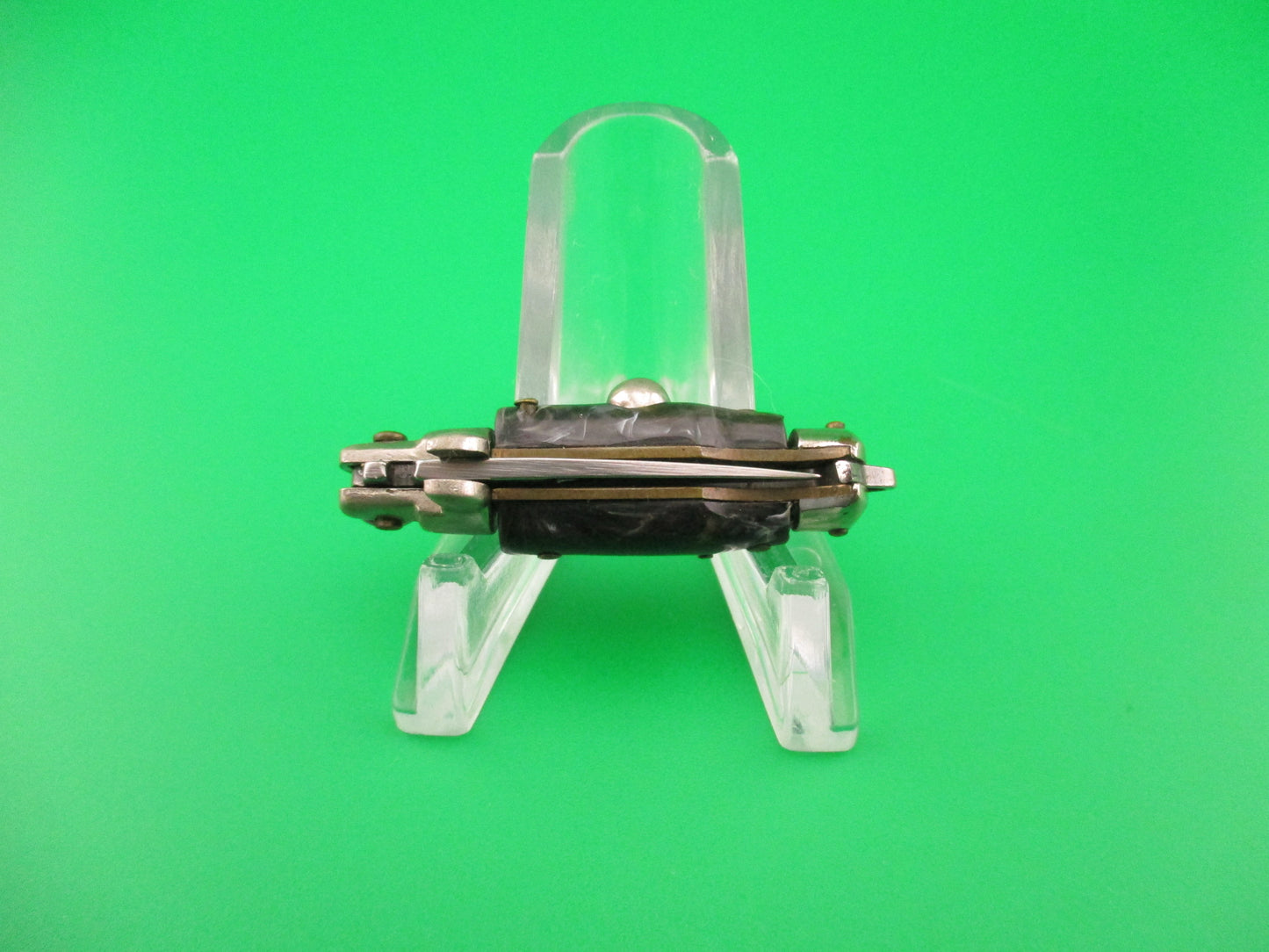 INOX 7cm Italian Mini Picklock Coffee & Cream 4 pin vintage automatic knife