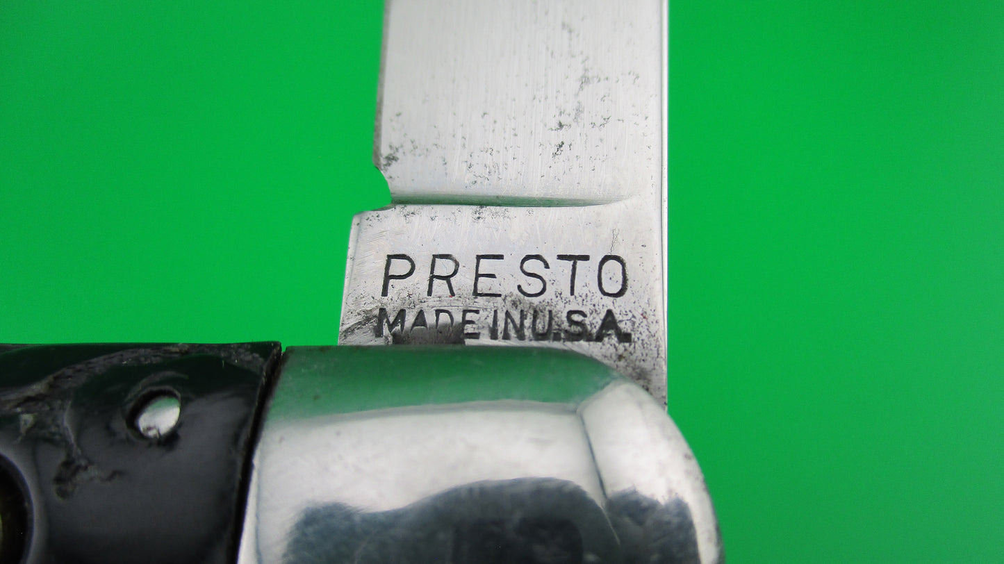 PRESTO Scout Black Wormgroove model 1000 Vintage 1940s automatic knife