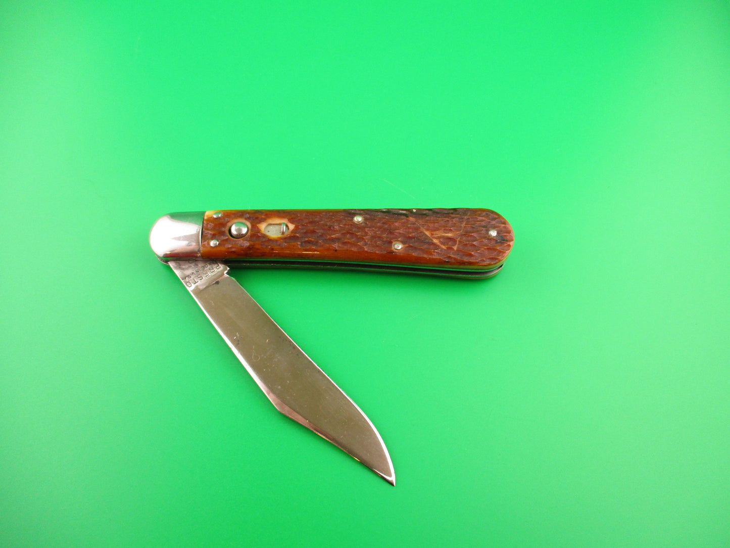 PRESTO #3000 Large Hunter Jigged bone Vintage automatic knife