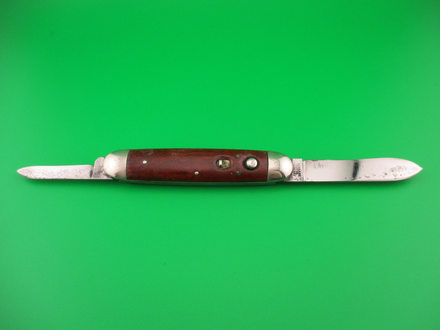 Early SCHRADE CUT CO Large 3 3/4" double switchblade Cocobolo w Full Bolsters