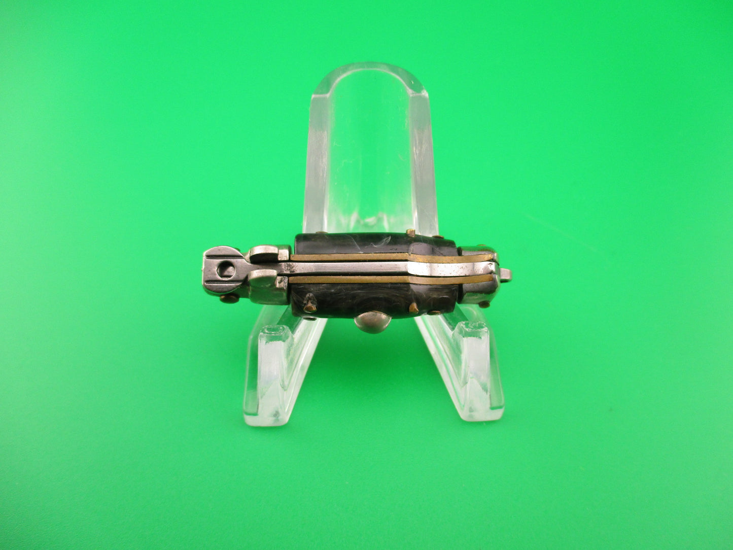 INOX 7cm Italian Mini Picklock Coffee & Cream 4 pin vintage automatic knife