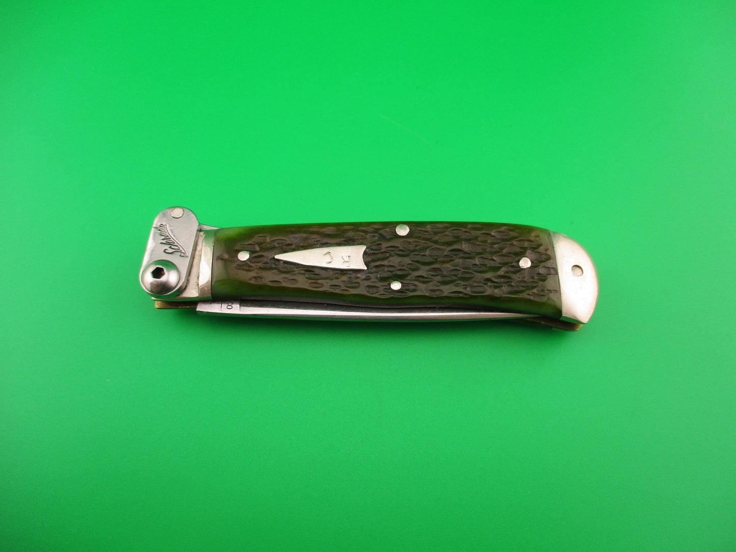 SCHRADE FIRE & ICE lever release green bone automatic knife