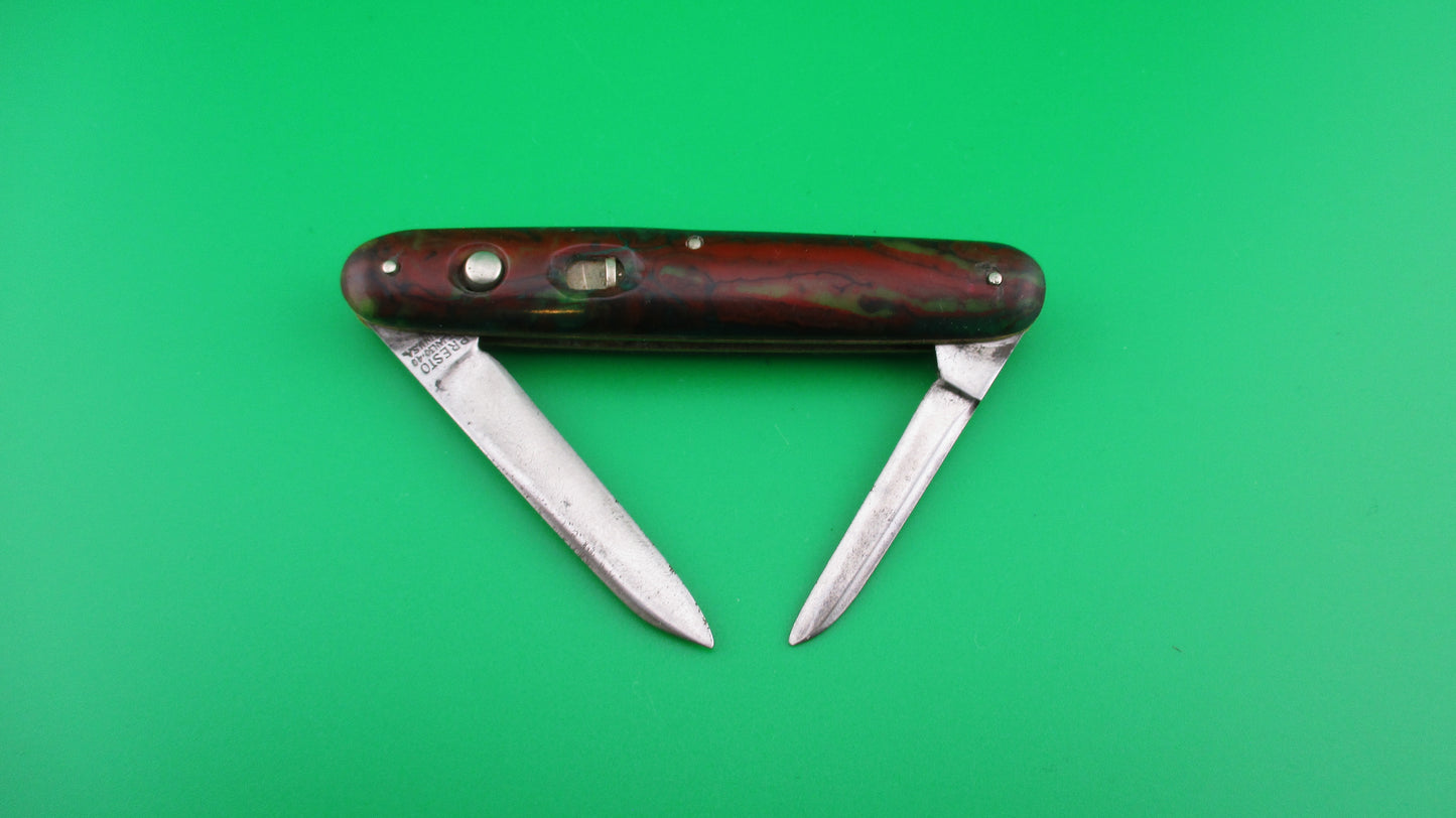 z PRESTO Double Red & Green Vintage switchblade knife