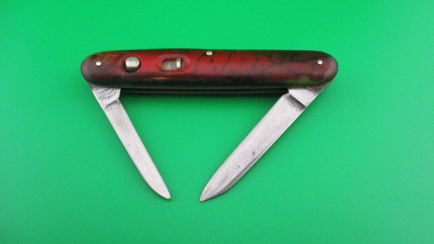 z PRESTO Double Red & Green Vintage switchblade knife