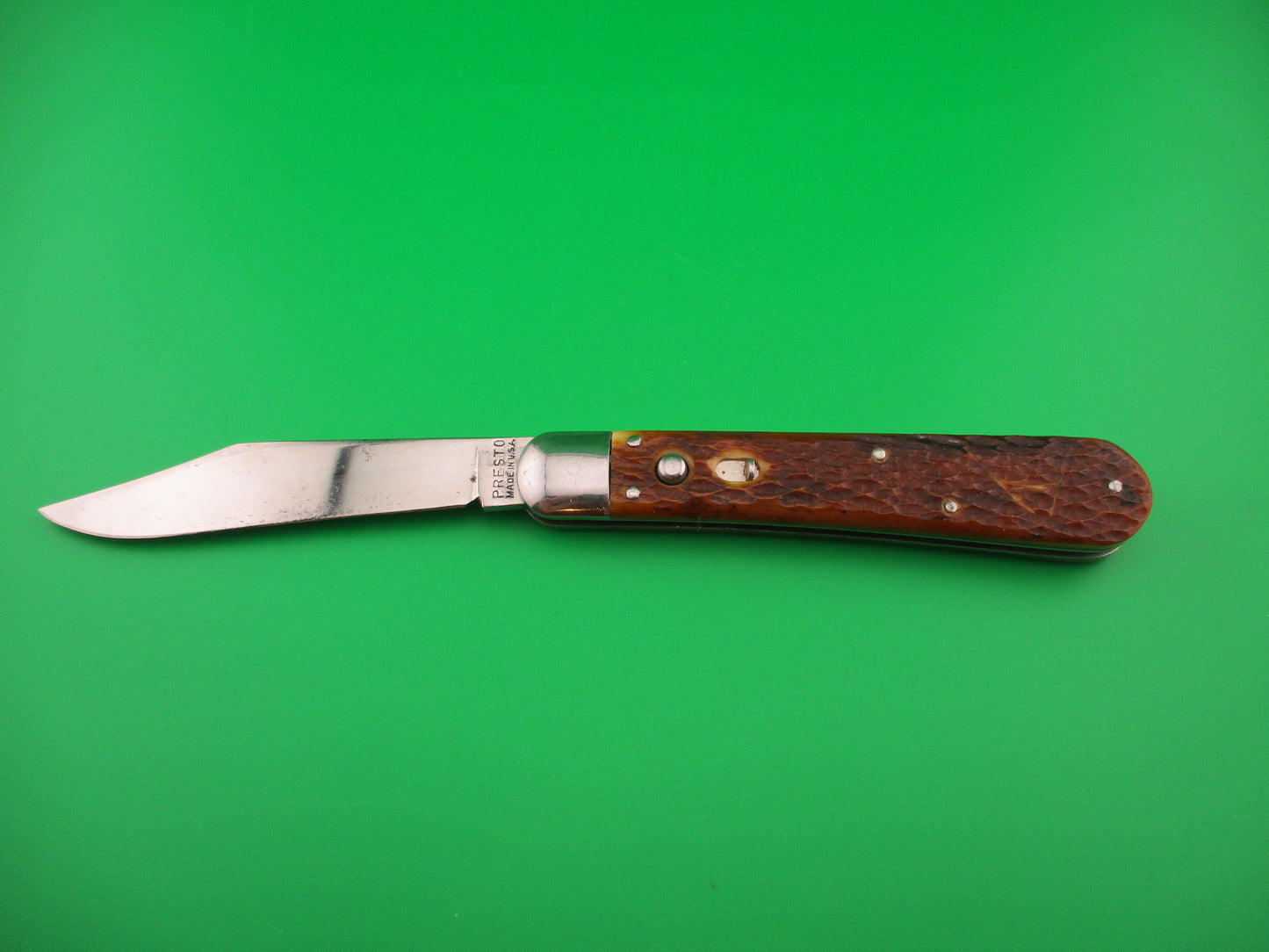 PRESTO #3000 Large Hunter Jigged bone Vintage automatic knife