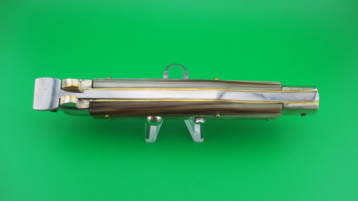 Renzo Pascotto Maniago Italy 30cm Italian Wasp body Picklock Honey Horn automatic knife