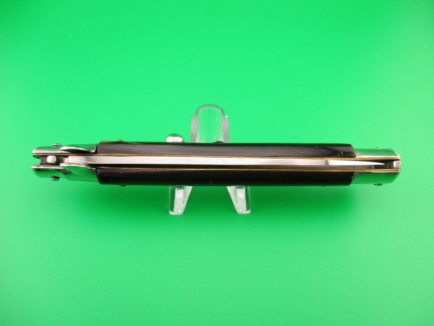 VIRGINIA INOX 28cm Italian Stiletto Swivel bolster horn vintage automatic knife
