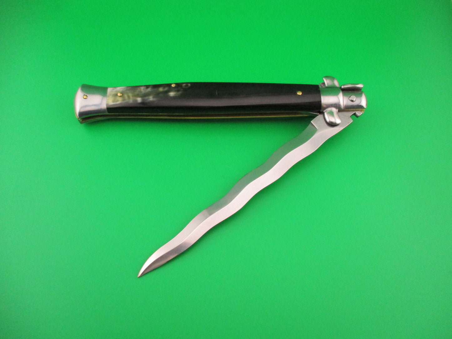 STILETTO ITALY 33cm Italian Stiletto KRIS Brazilian Horn automatic knife