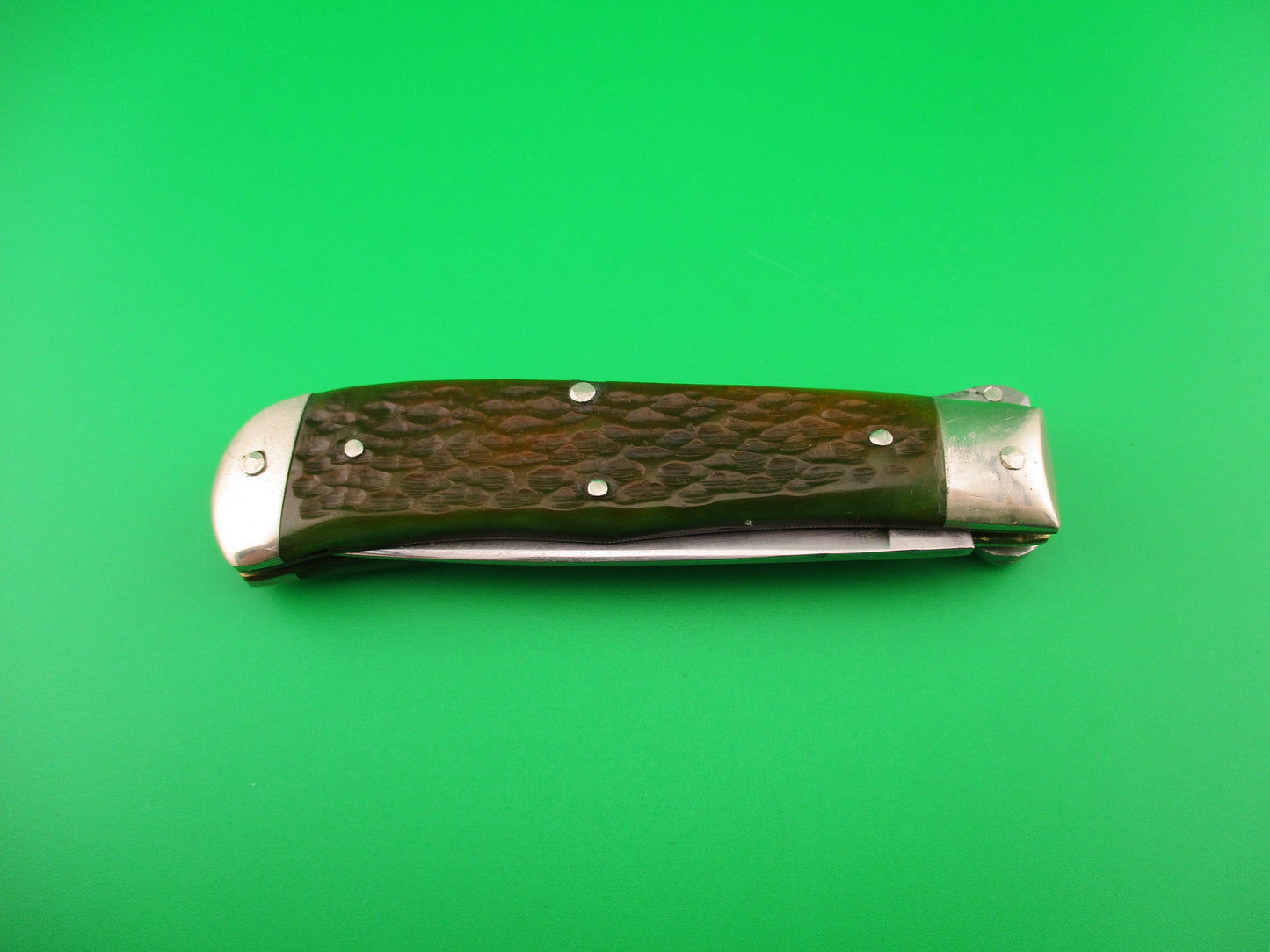 SCHRADE FIRE & ICE lever release green bone automatic knife