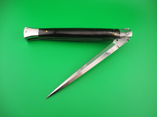 35cm Skull Button Wicked Stiletto Dagger Horn Custom automatic knife