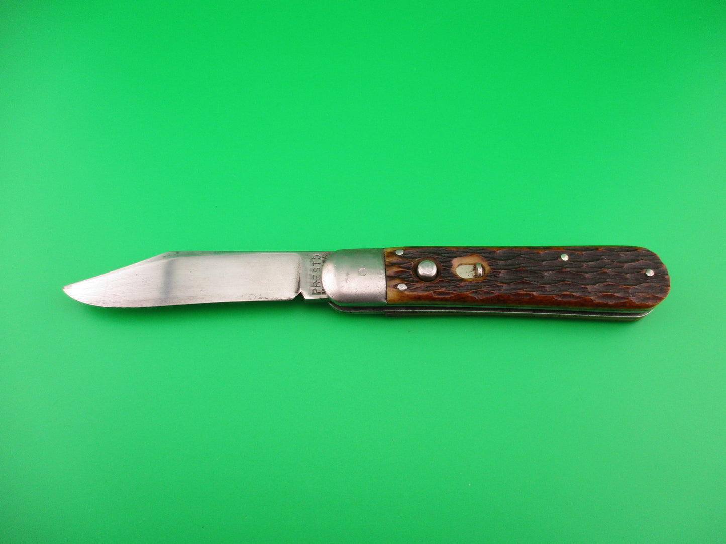 PRESTO Pattern #1000 Scout Jigged Bone Vintage switchblade knife