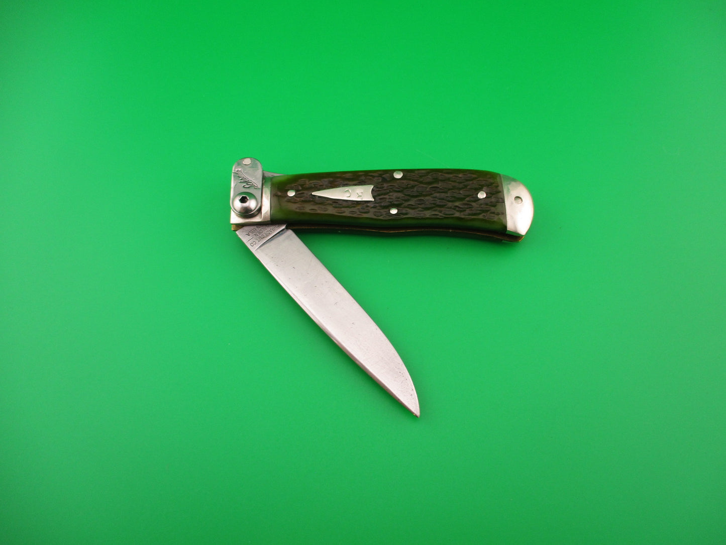SCHRADE FIRE & ICE lever release green bone automatic knife