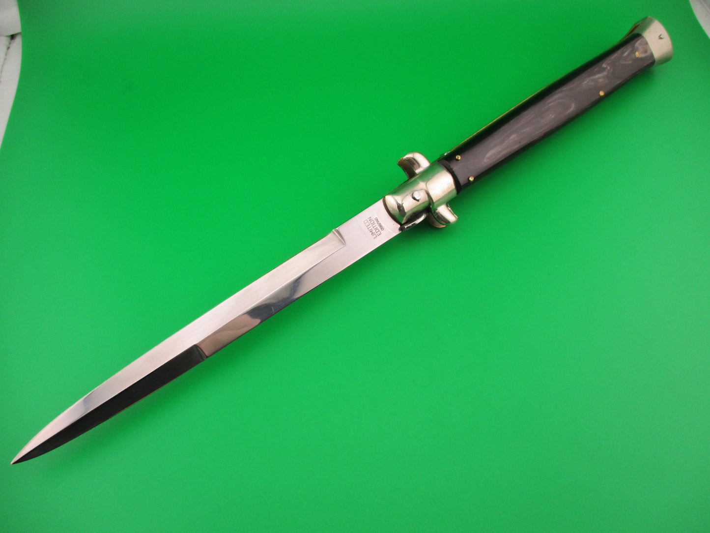 AGA CAMPOLIN 33cm Picklock Limited Edition Black Gray horn automatic knife