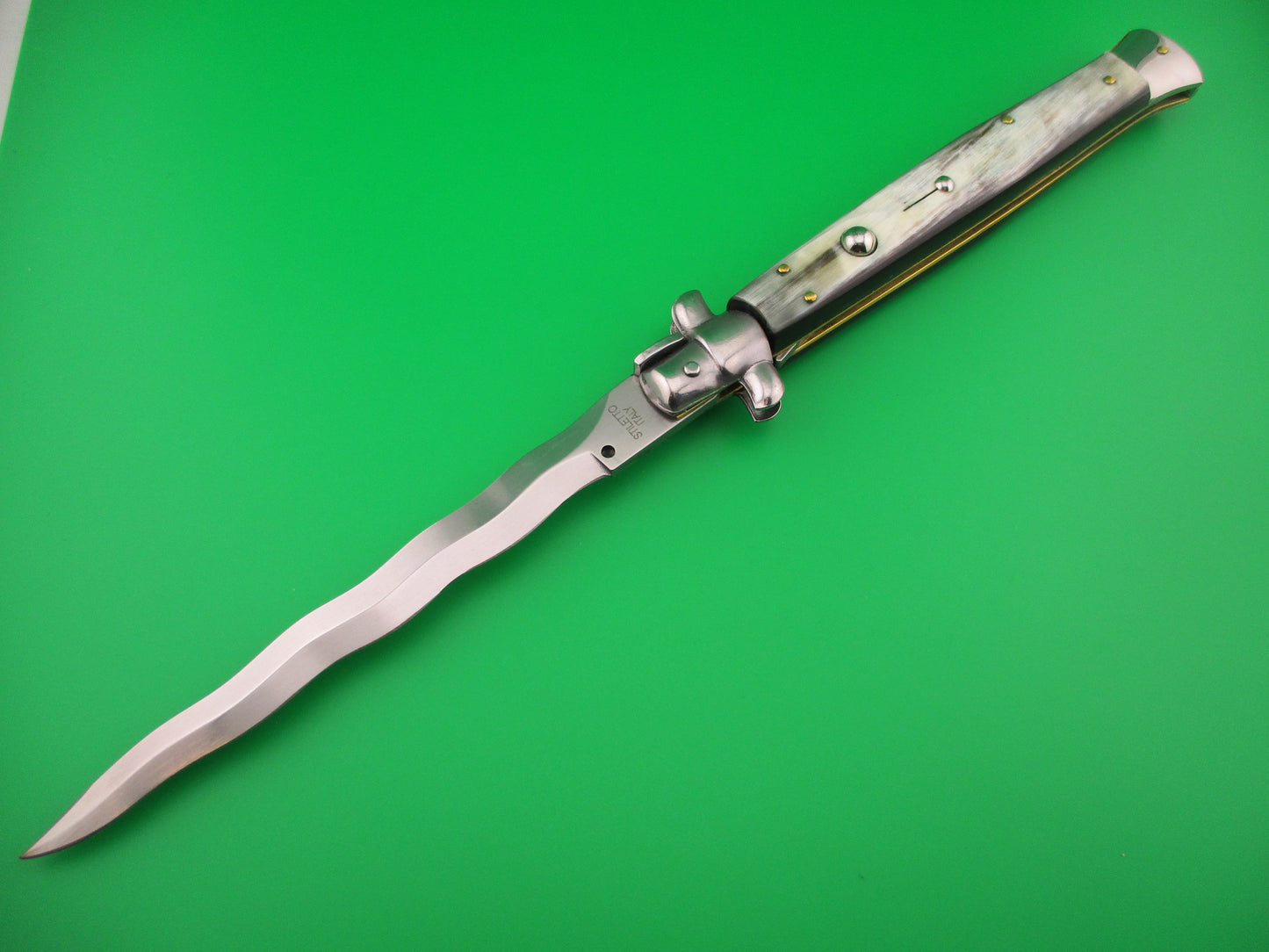 STILETTO ITALY 33cm Italian Stiletto KRIS Brazilian Horn automatic knife
