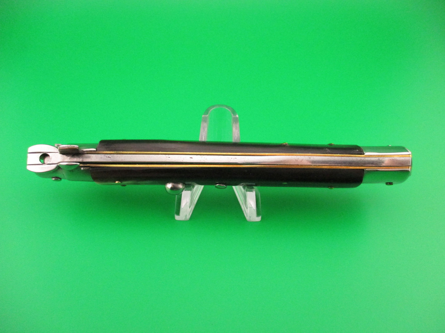 VIRGINIA INOX 28cm Italian Stiletto Swivel bolster horn vintage automatic knife