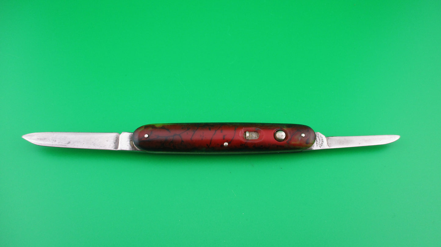 z PRESTO Double Red & Green Vintage switchblade knife