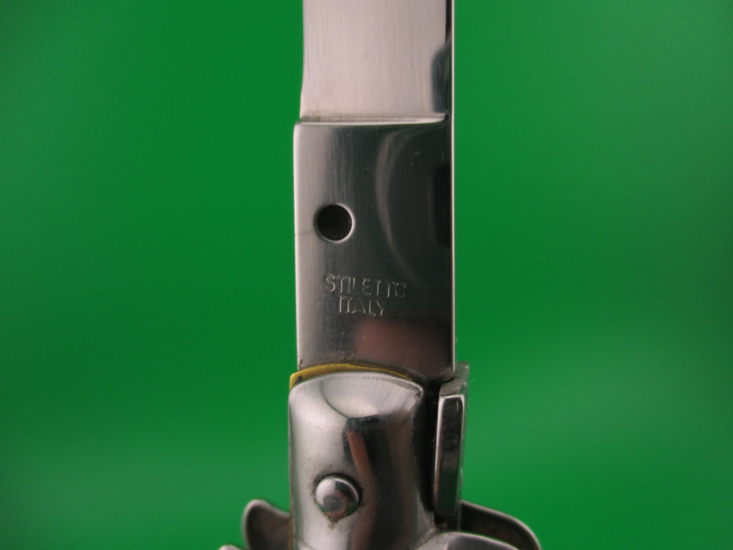 STILETTO ITALY 28cm Italian Stag Stiletto Swivel bolster vintage automatic knife