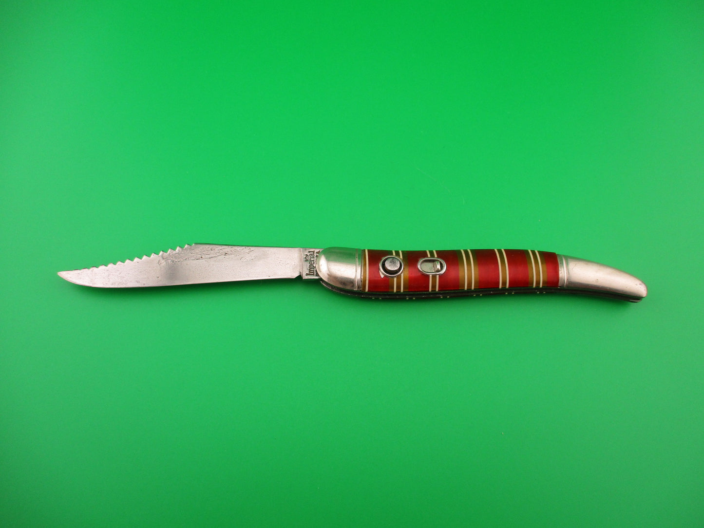 IMPERIAL Toothpick Candystripe Vintage switchblade knife fish scaler JM90PBFC